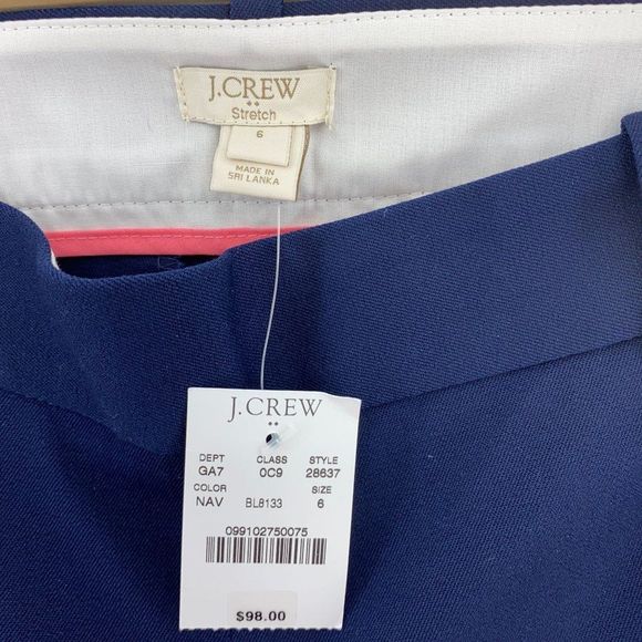 J. Crew City Fit Winnie Navy Blue Stretchy Pants NWT - Picture 3 of 5